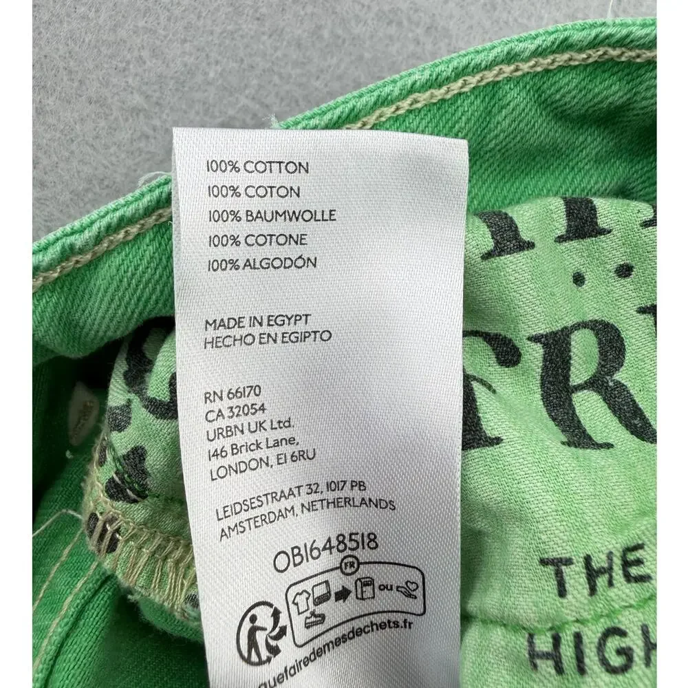 We the Free People NWT Pacifica Green High Rise Slim Straight Leg Denim Jeans